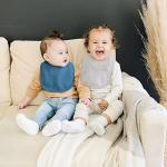 Konssy 6-Pack Muslin Baby Bibs for Boys & Girls, Soft Cotton Absorbent Bandana Drool Bibs for Drooling & Teething