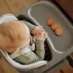 Fodoss Baby High Chair, 4-in-1 Foldable Design, Sturdy Metal Square Tube with Wood Grain, Removable Dishwasher Safe Tray, 5-Point Harness, Waterproof Cushion