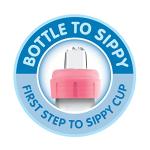 Dr. Brown's Anti-Colic Options+ Narrow Sippy Bottle Starter Kit, 8oz/250mL, with Level 3 Medium-Fast Flow Nipple and Soft 100% Silicone Sippy Spout, Pink, BPA Free, 6m+