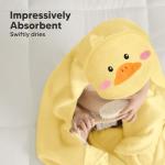 KeaBabies Hooded Baby Towel for Newborn - Viscose Derived from Bamboo Large Baby Bath Towels with Hood for Boys, Girls, Toddler, Extra Absorbent & Soft Newborn Bath Essentials(Duck, Regular)