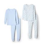 Amazon Essentials x Sofia Grainge Unisex Babies' Snug-Fit Cotton Pajamas, Pack of 2, Light Blue/Polar Bear, 12 Months