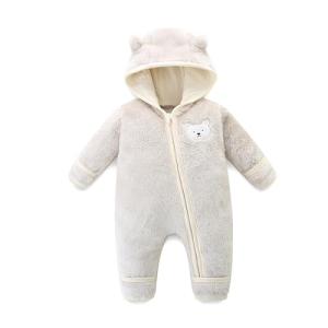 Newborn Baby Cartoon Bear Onesie Winter Coat Fleece Hooded Romper Jumpsuit Infant Outwear Jacket for 6-9 Months