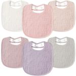 Susurration Muslin Baby Bibs 6 Pack Bandana Drool Bibs,Soft Square Adjustable Baby Drooling Bibs for Unisex Girls & Boys(Pink)
