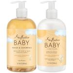 SheaMoisture Baby Essentials, Body Wash & Shampoo + Curls & Coils Conditioner, Detangler with Raw Shea, Chamomile & Argan Oil, Pediatrician-Tested, Hypoallergenic, Tear-Free, 13 Oz Ea