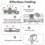 Collapsible Baby Bathtub for Newborn, Foldable Baby Bath Tub with Thermometer & Soft Floating Cushion & Drain Hole, Portable Travel Infant Bath Tubs for Newborns to Toddlers 0-36 Months Boys, Grey