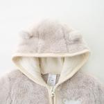 Newborn Baby Cartoon Bear Onesie Winter Coat Fleece Hooded Romper Jumpsuit Infant Outwear Jacket for 6-9 Months