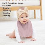 Susurration Muslin Baby Bibs 6 Pack Bandana Drool Bibs,Soft Square Adjustable Baby Drooling Bibs for Unisex Girls & Boys(Pink)