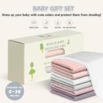 Susurration Muslin Baby Bibs 6 Pack Bandana Drool Bibs,Soft Square Adjustable Baby Drooling Bibs for Unisex Girls & Boys(Pink)