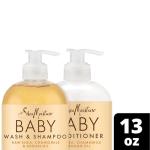 SheaMoisture Baby Essentials, Body Wash & Shampoo + Curls & Coils Conditioner, Detangler with Raw Shea, Chamomile & Argan Oil, Pediatrician-Tested, Hypoallergenic, Tear-Free, 13 Oz Ea