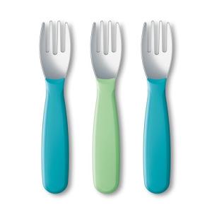 NUK Kiddy Cutlery Forks, Durable Stainless Steel, BPA & Latex-Free, 18+ Months, Pack of 3