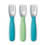 NUK Kiddy Cutlery Forks, Durable Stainless Steel, BPA & Latex-Free, 18+ Months, Pack of 3