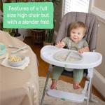 Ingenuity: ity by Ingenuity Sun Valley Compact Folding High Chair, Food-Grade Safe Plate, Safety Harness, for Ages 6 Months and Up, Unisex - Grey