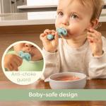 Upward Baby Silicone Baby Feeding Spoon with Anti Choke Barrier - Baby Spoons Self Feeding 6 Months, First Stage Infant Supplies and Toddler Utensils, Baby Led Weaning Soft-Tip Training Spoon, 3 Pack