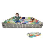 Infantino Foldable Soft Foam Play Mat, 57" Baby Mat for Floor Time, Lightweight, Easy to Store, Wipeable, Multicolor