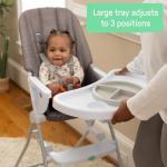 Ingenuity: ity by Ingenuity Sun Valley Compact Folding High Chair, Food-Grade Safe Plate, Safety Harness, for Ages 6 Months and Up, Unisex - Grey