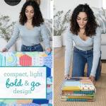 Infantino Foldable Soft Foam Play Mat, 57" Baby Mat for Floor Time, Lightweight, Easy to Store, Wipeable, Multicolor