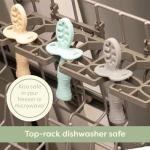 Upward Baby Silicone Baby Feeding Spoon with Anti Choke Barrier - Baby Spoons Self Feeding 6 Months, First Stage Infant Supplies and Toddler Utensils, Baby Led Weaning Soft-Tip Training Spoon, 3 Pack