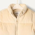 Amazon Essentials x Sofia Grainge Baby Girls' Velour Puffer Jacket, Light Beige, 24 Months