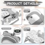 TPN Collapsible Baby Bathtub, Baby Bath Tub with Soft Cushion & Real-Time Thermometer, Baby Bathtub Infant to Toddler Tub (0-36 Months), Portable Newborn Travel Bath Tub