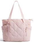 BAGSMART Crush Tote Bag for Women, 20L Puffer Work Tote with Zipper, Travel Essentials Quilted Nurse Hospital Bag, Pink