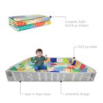Infantino Foldable Soft Foam Play Mat, 57" Baby Mat for Floor Time, Lightweight, Easy to Store, Wipeable, Multicolor