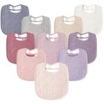 Susurration Muslin Baby Drool Bibs 10Pack Soft Square Adjustable Bandana Bibs for Unisex Baby Girls & Boys (Pink)