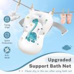 AVIDOR Baby Bathtub,Collapsible Bathtub for Newborn to Toddler,Durable Essential Infant Bath Tub,Portable Travel Baby Tub with Soft Bath Net,No-Slip Feet and Dinosaur Shaped (Grey)