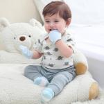 Ruliby Baby Bodysuit Boy Clothes Ribbed Newborn Infant Outfit Short Sleeve Romper 0-3 Month