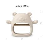 PandaEar 2 Pack Silicone Teething Toys | Baby Teether Mitten & Hand Pacifier for Soothing Teething Pain Relief (White/Blue)