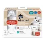 Tommee Tippee Natural Start Baby Bottle, 11oz, Thicker Feed, Breast-Like Nipple for Babies 6 Months+, Clear, 3 Count