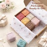 YIVEKO Baby Blocks Stacking for Babies Silicone Soft Building Blocks Teethers Montessori Toys for Babies Education Toys for Toddler Baby 8 PCS-Vintage