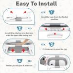 AVIDOR Baby Bathtub,Collapsible Bathtub for Newborn to Toddler,Durable Essential Infant Bath Tub,Portable Travel Baby Tub with Soft Bath Net,No-Slip Feet and Dinosaur Shaped (Grey)