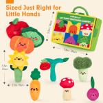 hahaland Baby Toys 6-12 Months - Fruits Vegetables Garden Plant Plush - 6 Month Old Toys Montessori Sensory Toy Carrot Flower with Rattles Mirror Squeaker Textures Crinkle Tissues Easter Baby Gifts