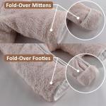 AiWMGL Newborn Baby Bear Outfit Suit With Fold-Over Mittens and Footies Girls Boys 0-3 Months Winter Fleece Clothes Suit Hooded Jumpsuit Romper Snowsuit