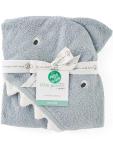 Little Planet by Carter's Unisex-Baby Organic Cotton Towel, Shark/Galaxy Grey, OSZ