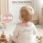 Konssy Muslin Baby Bibs for Girls – Soft 100% Cotton Drool Bibs, Ruffle Trim for Newborns & Toddlers 0-36 Months 3-Pack