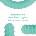 Frida Baby Get-A-Grip Silicone Teether for Teething Pain Relief, BPA-Free Food-Grade Teething Toys for Infant Baby Newborn 0-6, 12, 18 Months, Easy-Grip Teether Ring, PVC-Free, Teal