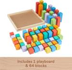 Fisher-Price Toddler Toy Wooden Stacking Blocks, 65 Wood Pieces for Preschool Kids Ages 18+ Months