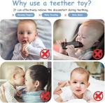 Yoolane Baby Teething Ring Toys [Original] - Silicone Rattle Teethers for Babies, Dinosaur Baby Teether Chew Toys Teething Relief, Stuff Essentials and Gifts for Toddler Infant Boys Girls 3+ Months