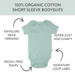 HonestBaby Organic Cotton Short Sleeve Onesies Bodysuits Multi Pack, 5-Pack Sage Ombre, 3-6 Months