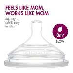 Boon Nursh Reusable Silicone Pouch Baby Bottles - Slow Flow Nipple - Silicone Baby Bottle Pouch and Nipple - Baby Feeding Essentials - Pink - 0-3 Months - 3 Count - 4 Ounce
