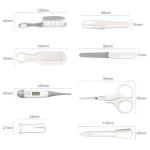 Baby Grooming Kit, Infant Safety Care Set with Hair Brush Comb Nail Clipper Nasal Aspirator,Baby Essentials Kit for Newborn Girls Boys (Grey White)