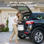 Obee Odee 3-in-1 Portable Baby High Chair for Babies and Toddlers, Convertible Easy Clean Infant Foldable Highchair with Adjustable Legs & Dishwasher Safe Tray, Grey