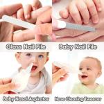 Baby Grooming Kit, Infant Safety Care Set with Hair Brush Comb Nail Clipper Nasal Aspirator,Baby Essentials Kit for Newborn Girls Boys (Grey White)