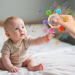 VTECHOLOGY Baby Teething Rings Toys for 0-6 6-12 Months Baby Rattle Teether Sensory Toys for Babies 0-24Months Silicone Teether Relief Chew Soothing Sore Gums for Newborn Infant Essentials BPA Free