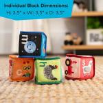 Baby Einstein Alpha Stacks Baby Learning Blocks, Soft, Multisensory Stacking Toys with Letters A-Z, Animals, Colors & Textures, Set of 4, Ages 3 Months+