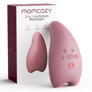 Momcozy A1Pro Lactation Massager, Deep Vibration & Rapid Heating for Clog Relief & Efficient Pumping, Breastfeeding Essentials with Memory Function & Fast Charging, Ideal Gift for Postpartum Mom