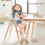 Fodoss 3-in-1 Wooden High Chair for Babies and Toddlers,Convertible Easy Clean Infant Highchair,Modern Design Silla para Comer De Bebe