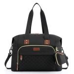 Tuwubi Diaper Bag Tote,Baby Diaper Bag with Pacifier Case Large Travel Diaper Tote Caddy for Mom and Dad Multifunction Large Baby Bag - M-Black