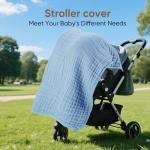 MIGIOL Muslin Baby Towels 100% Cotton ，Super Soft Muslin Baby Bath Towel - 32 x 32 Inches, Suitable for Newborn and Young Children up to 3 Years Old. (Light Blue & Dark Blue)